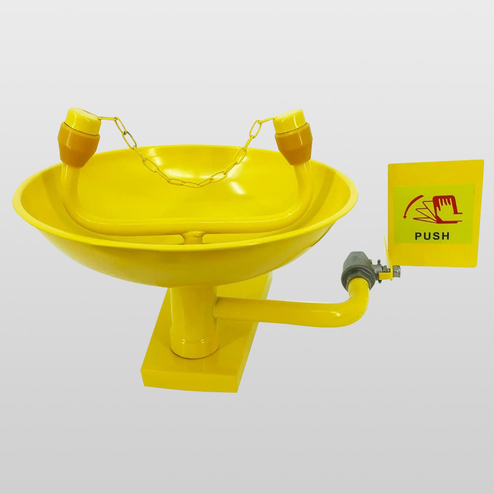 Estación De Lavado De Ojos De Emergencia De Acero Inoxidable 304 - Doble Boca 12-18L Para Pared